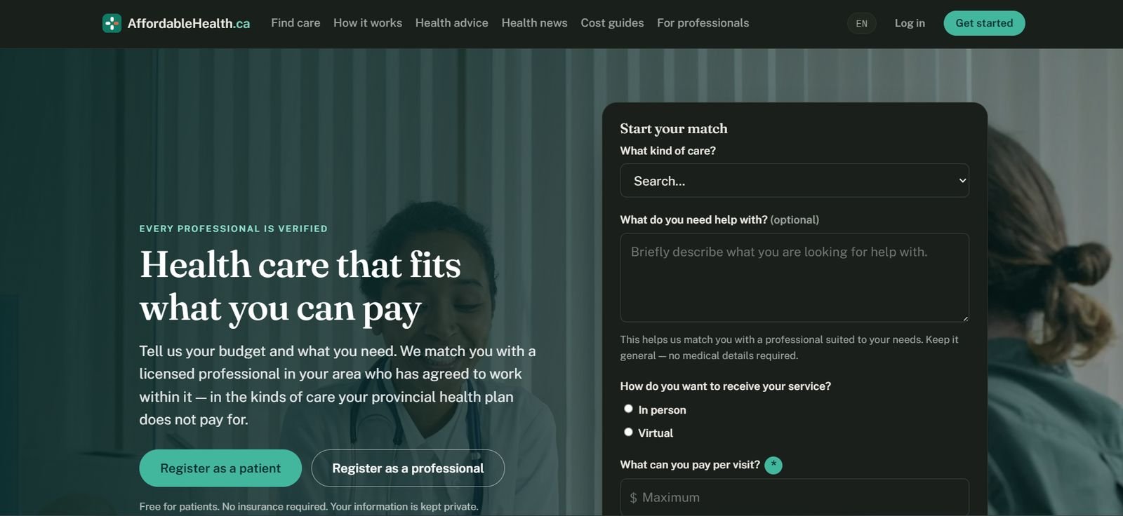 AffordableHealth website